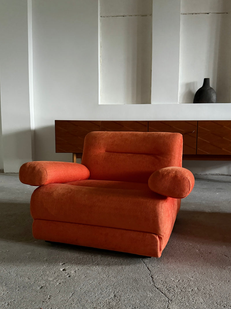 SET OF 2 JO OTTERPOHL FOR COR LOUNGE ARMCHAIRS RED & ORANGE, GERMANY 1960s