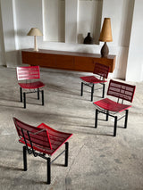 HANS ULLRICH BITSCH FOR KUSCH&CO. „SERIES 8600“ CHAIRS STEEL RED BLACK, GERMANY 1980s