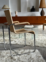 SET OF 2 TECTA D20 RATTAN TUBULAR STEEL CANTILEVER CHAIRS, GERMANY 1980s