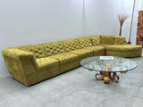 LAAUSER SECTIONAL SOFA ARMCHAIR GREEN VELVET, GERMANY 1970S