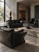 PIERO DE MARTINI FOR CASSINA VIOLA, VIOLINO & VIOLA D’AMORE LOUNGE CHAIRS & SOFA SET, ITALY 1977