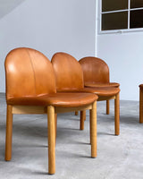 COR „Combra“ Esstisch & 6 Stühle Esche Massiv Cognac Leder 1970er