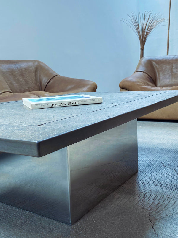 DRAENERT SLATE STEEL COFFEE TABLE, GERMANY 1960s