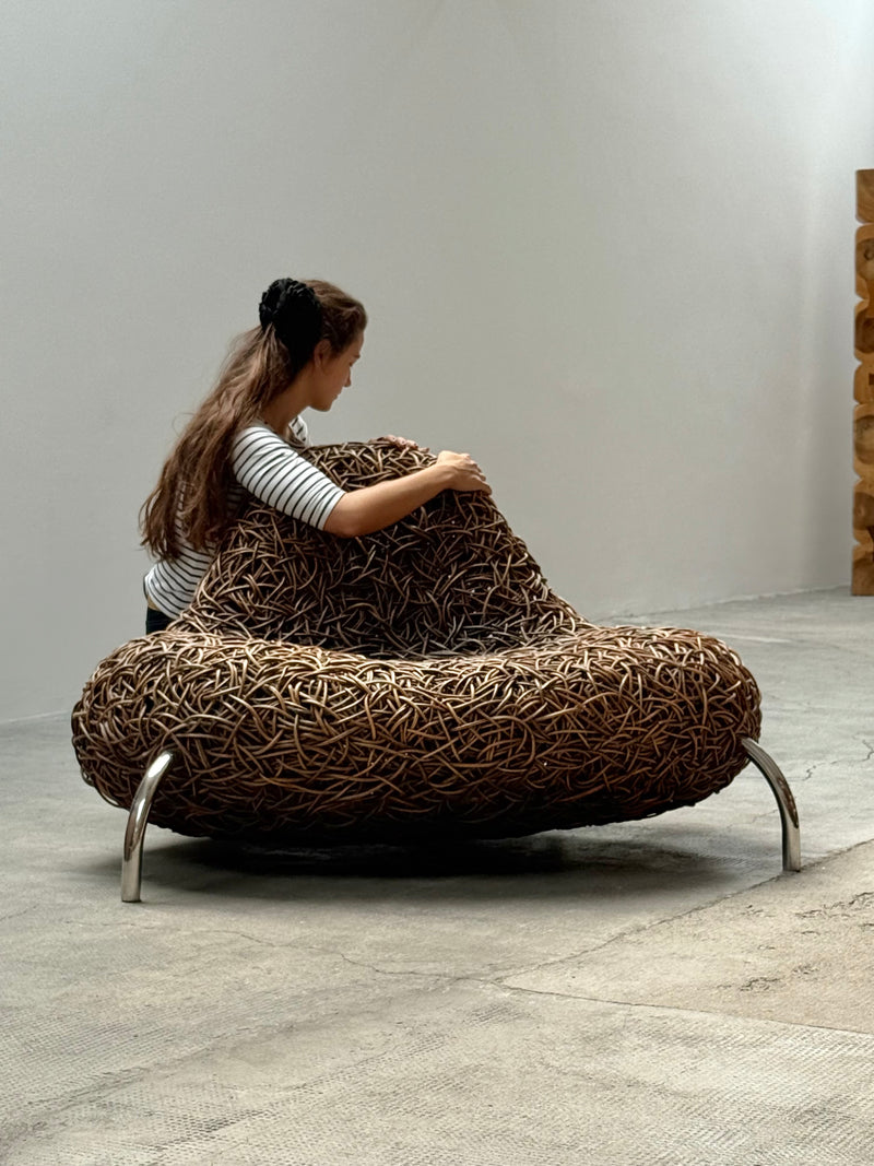 UDOM UDOMSRIANAN & PLANET 2001 RATTAN WICKER NEST CHAIR, THAILAND