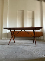 HANS WEGNER FOR ANDREAS TUCK AT-303 TEAK & OAK WOOD DESK / DINING TABLE, DENMARK 1960s