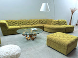 LAAUSER SECTIONAL SOFA ARMCHAIR GREEN VELVET, GERMANY 1970S