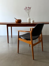 ARNE VODDER FOR SIBAST MØBLER TEAK LEATHER ARMCHAIRS „62A“, DENMARK 1960S