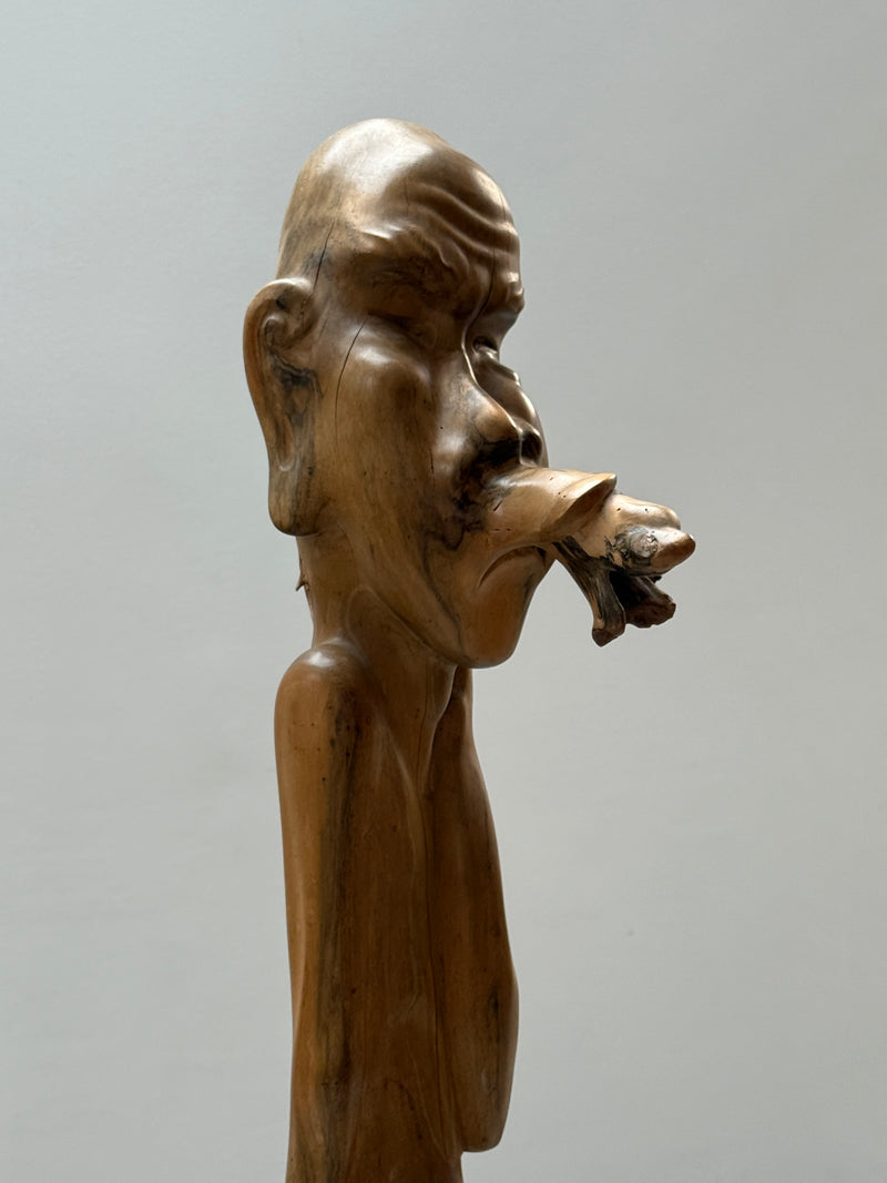IDA BAGUS TILEM SOLID SUAR WOOD SCULPTURE CARVING BALI UBUD INDONESIA 1970s