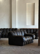 DE SEDE DS-600 „TATZELWURM“ SOFA BROWN LEATHER 24 PIECES, SWITZERLAND 1980s