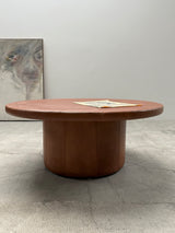DE SEDE COFFEE TABLE COGNAC LEATHER, SWITZERLAND 1970s