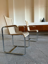 SET OF 2 TECTA D20 RATTAN TUBULAR STEEL CANTILEVER CHAIRS, GERMANY 1980s