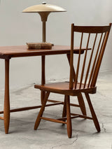 DESK IN SOLID WOOD WITH SPINDLE BACK CHAIR 1950s