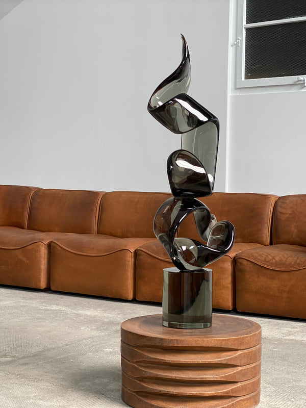 LIVIO SEGUSO MURANO GLASS SCULPTURE 104cm, ITALY 1975