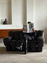 DE SEDE DS-600 „TATZELWURM“ SOFA BROWN LEATHER 24 PIECES, SWITZERLAND 1980s