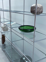 POUL CADOVIUS FOR ROYAL SYSTEM „ABSTRACTA“ MODULAR SHELF CHROME GLASS, DENMARK 1960S