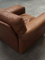 ROCHE BOBOIS ARMCHAIR & SOFA SET BUFFALO LEATHER, FRANCE 1970s
