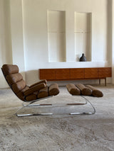 COR SINUS CANTILEVER LOUNGE CHAIR LEATHER CHROME PLATED STEEL, GERMANY 1970s