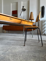 INDUSTRIAL DESK WOOD STEEL 2 COMPARTMENTS, GERMANY 1950s