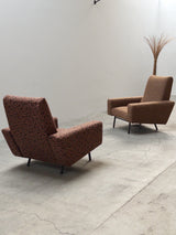 SET OF 2 PIERRE GUARICHE FOR AIRBORNE „G10“ ARMCHAIRS, FRANCE 1950s