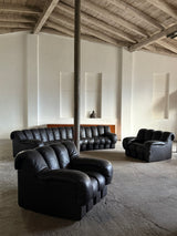 DE SEDE DS-600 „TATZELWURM“ SOFA BROWN LEATHER 24 PIECES, SWITZERLAND 1980s