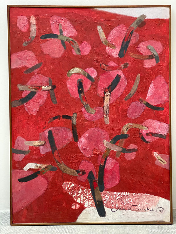„VERZWEIGT VOR ROT“ - SCHLICKER, JOHANNES OIL ON CANVAS 150x110cm 1985