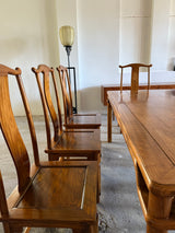 DINING SET TABLE & 8 CHAIRS SOLID WOOD CHINA 1960s