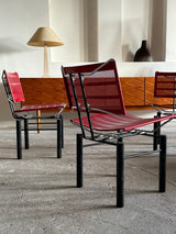 HANS ULLRICH BITSCH FOR KUSCH&CO. „SERIES 8600“ CHAIRS STEEL RED BLACK, GERMANY 1980s