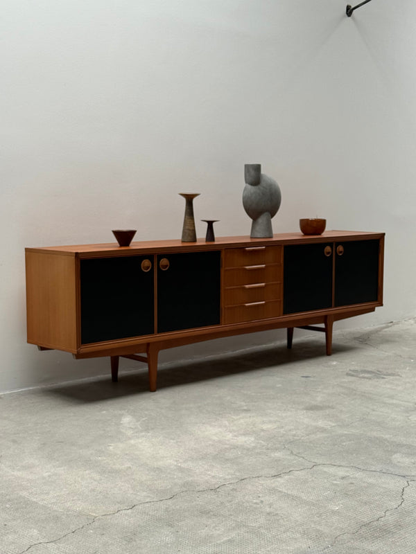 FRISTHO FRANEKER TEAK LEATHER SIDEBOARD, NETHERLANDS 1960s