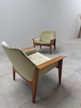 SET OF 2 STEEN ØSTERGAARD FOR JASON MØBLER ‚SENIOR‘ ARMCHAIRS IN TEAKWOOD & MOHAIR, DENMARK 1960s