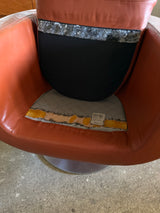 SET OF 2 JEFFREY BERNETT FOR B&B ITALIA „TULIP“ SWIVEL ARMCHAIRS IN LEATHER & STEEL, ITALY 2000s