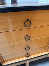 MIDCENTURY BOG OAK SIDEBOARD WITH 4 DOORS AND HIDDEN DRAWERS, 1960s