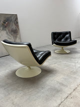 GEOFFREY HARCOURT F976 SPACE AGE TULIP SWIVEL CHAIRS LEATHER, NETHERLANDS 1970s