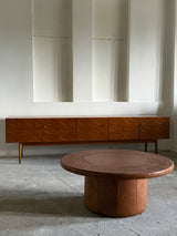DE SEDE COFFEE TABLE COGNAC LEATHER, SWITZERLAND 1970s