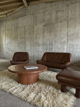 DE SEDE COFFEE TABLE COGNAC LEATHER, SWITZERLAND 1970s
