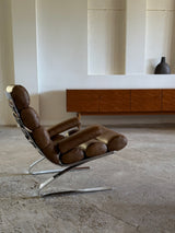 COR SINUS CANTILEVER LOUNGE CHAIR LEATHER CHROME PLATED STEEL, GERMANY 1970s