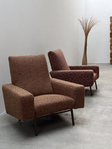 SET OF 2 PIERRE GUARICHE FOR AIRBORNE „G10“ ARMCHAIRS, FRANCE 1950s