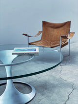 KNUT HESTERBERG FOR BACHER SCULPTURAL COFFEE TABLE ALUMINIUM GLASS, GERMANY 1960s