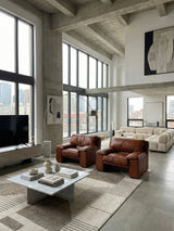 SET OF 2 „THERA“ ARMCHAIRS BY AMMANNATI & VITELLI FOR BRUNATI IN COGNAC LEATHER, ITALY 1980s