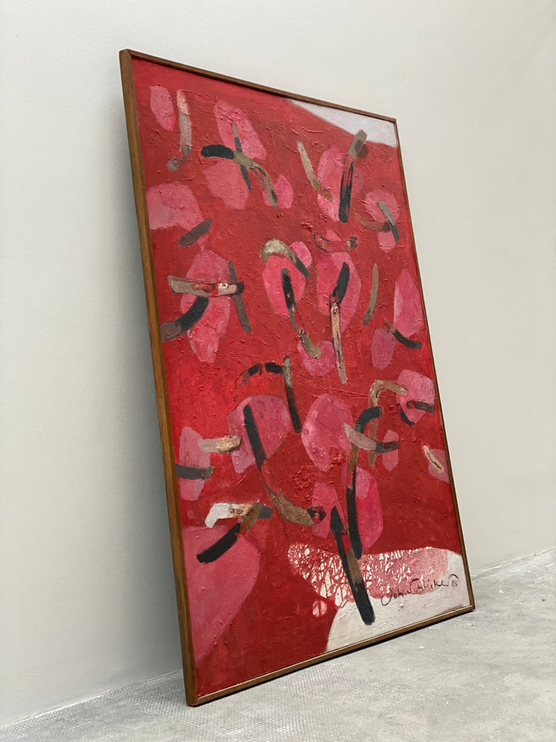 „VERZWEIGT VOR ROT“ - SCHLICKER, JOHANNES OIL ON CANVAS 150x110cm 1985