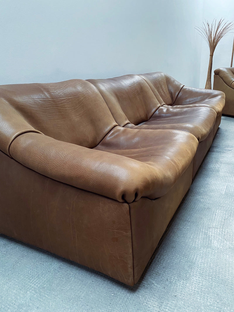 De Sede DS-46 Büffel Leder Modular Sitzgruppe Sessel & Sofa, Schweiz 1970er