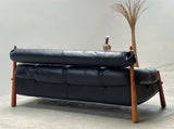 Percival Lafer MP-81 Set Sofa/3-Sitzer & Sessel & Couchtisch Schwarz Brasilien 1970er Jahre