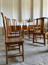 DINING SET TABLE & 8 CHAIRS SOLID WOOD CHINA 1960s