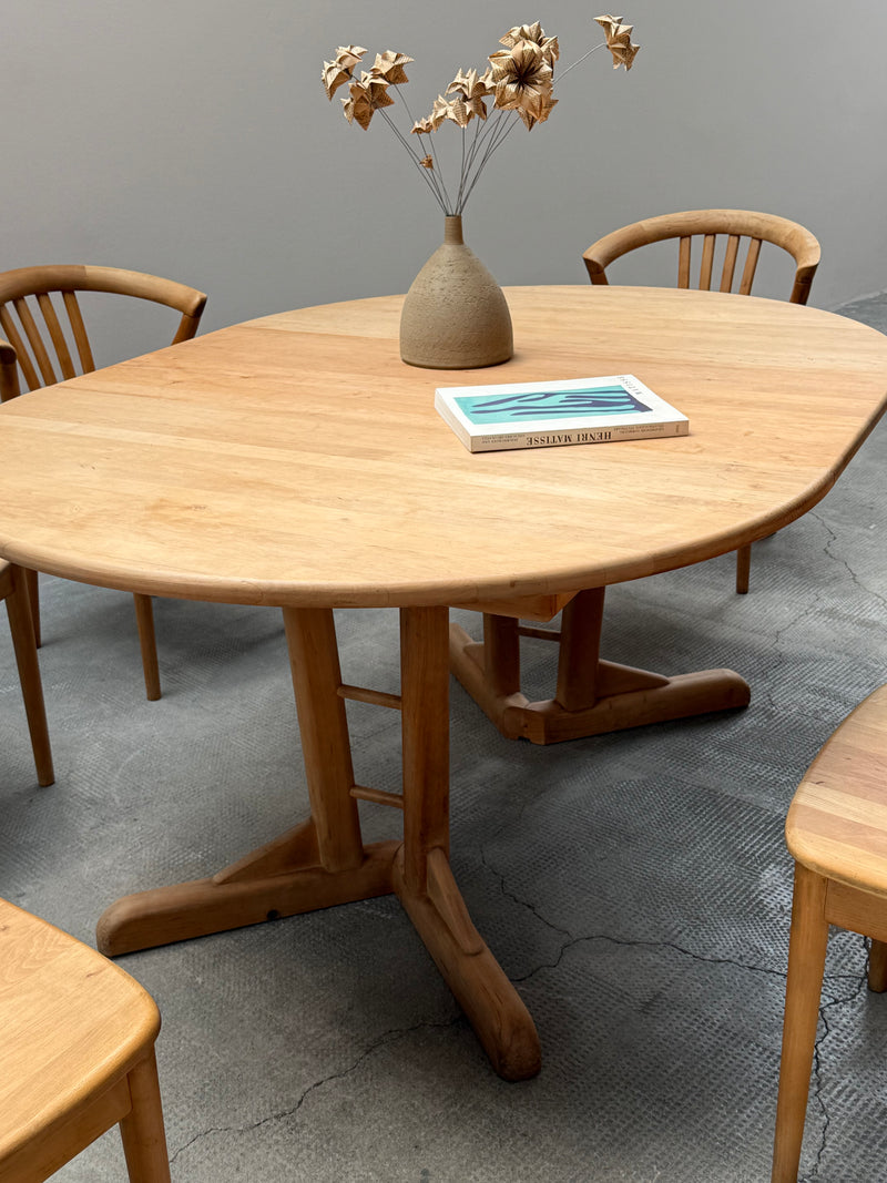 TEAM 7 DINING TABLE & 6 CHAIRS SOLID ALDER WOOD, AUSTRIA 1990s