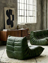 MICHEL DUCAROY FOR LIGNE ROSET „TOGO“ SEATING GROUP GREEN LEATHER