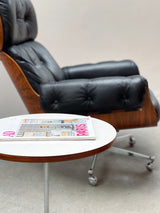 Martin Stoll Für Giroflex Stoll Lounge Chair & Ottoman Leder Schwarz Schweiz 1960er Jahre