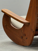 WASA ROCKING CHAIR XL SOLID PINE WOOD BRUTALIST, GERMANY 1980s