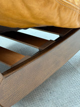 MAISON REGAIN LEATHER OAK ARMCHAIRS & SOFA, FRANCE 1970s