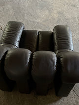 DE SEDE DS-600 „TATZELWURM“ / „SNAKE“ SECTIONAL SOFA MOCHA BROWN LEATHER, SWITZERLAND 1980s