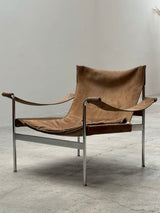 HANS KÖNECKE FOR TECTA D99 ARMCHAIR IN CHROMED STEEL & SUEDE, GERMANY 1960s