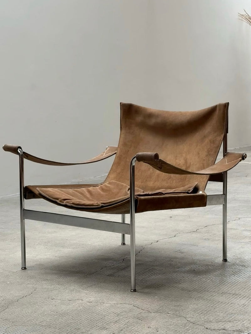 HANS KÖNECKE FOR TECTA D99 ARMCHAIR IN CHROMED STEEL & SUEDE, GERMANY 1960s